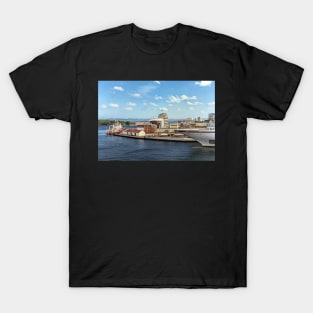 Stavanger Harbourside as Digital Art T-Shirt